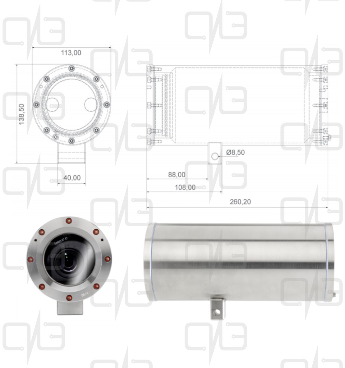 T08-VA2.2.K2.BOR-B-005-K-N ExCam IPQ1755 Взрывозащищённая цифровая видеокамера (IP-видеокамера)