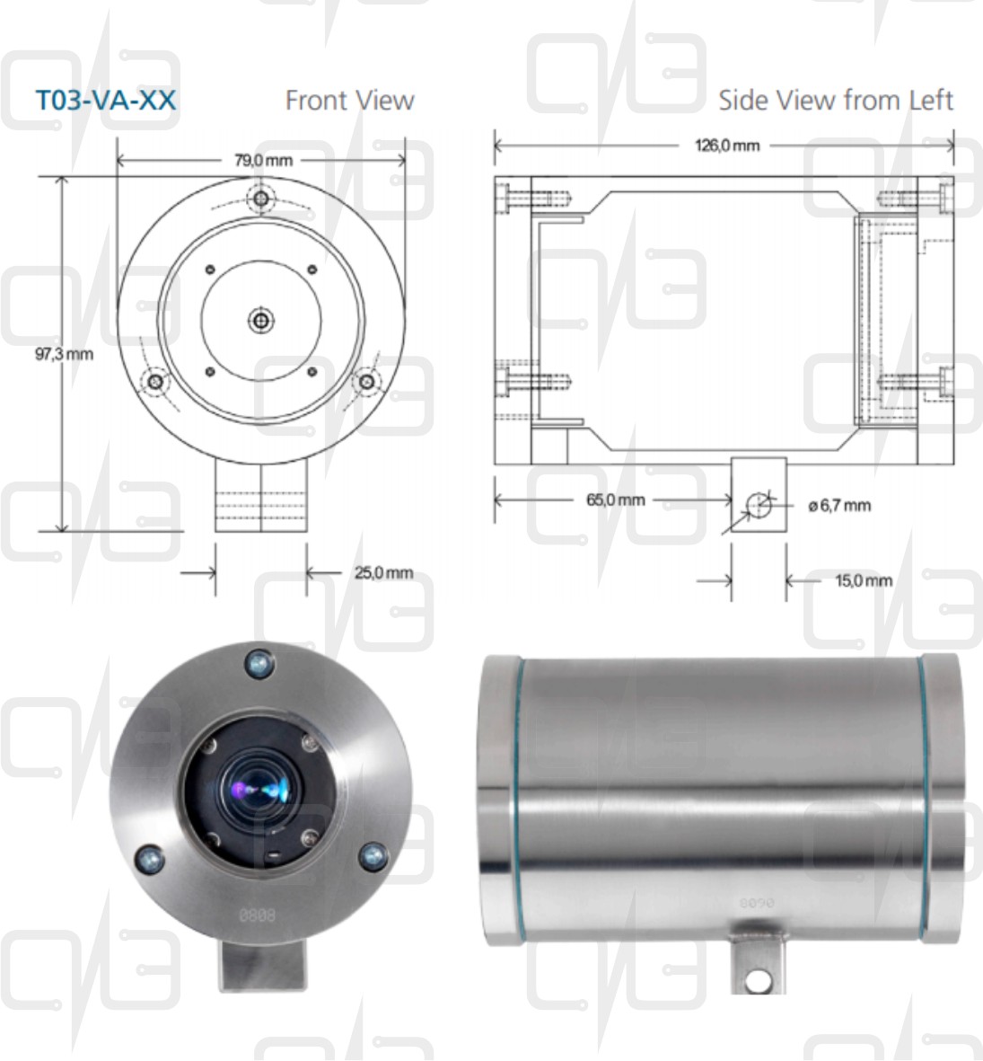 T03-VA-B-005-P-N ExCam vario Взрывозащищённая аналоговая видеокамера