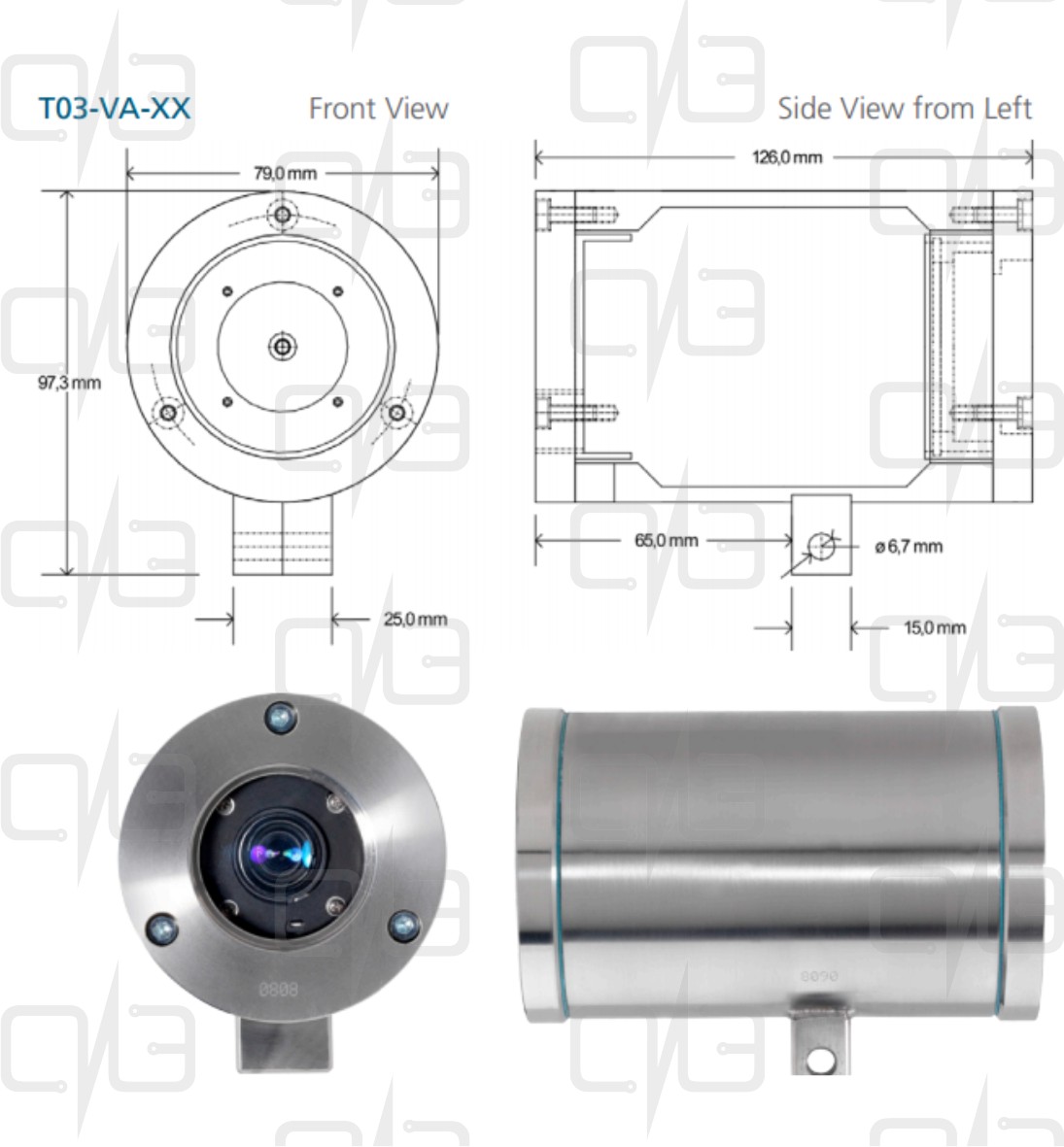 T03-VA-B-005-K-L ExCam vario Взрывозащищённая аналоговая видеокамера 